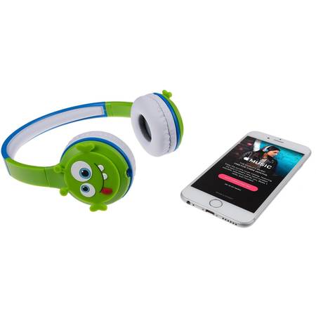 MyDoodle Children – Casca bluetooth stereo cu limitator de sunet pentru protejarea urechilor copiilor, Alien