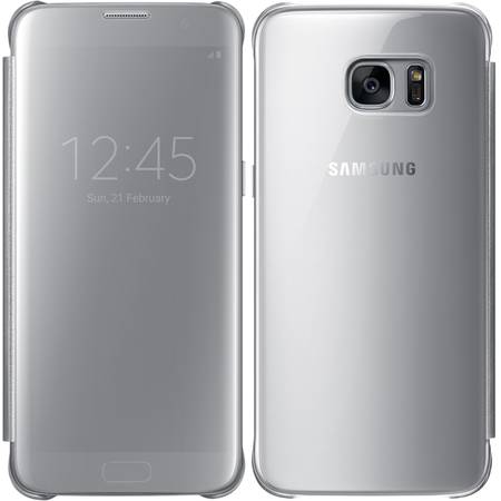 Husa Clear View Cover pentru Samsung Galaxy S7 Edge (G935), EF-ZG935CSEGWW Silver