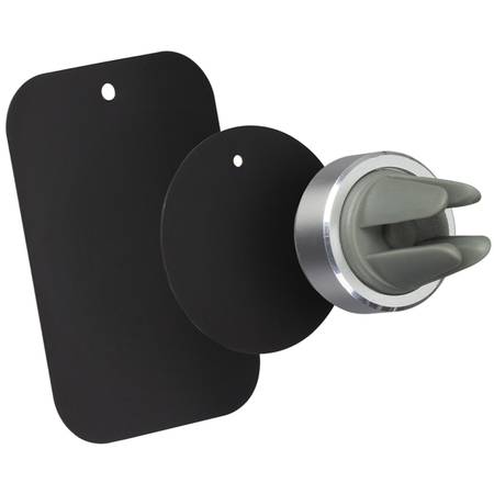 Suport auto telefon magnetic universal, prindere de orificiul de aerisire, Kit HOLVENTMSL, Argintiu