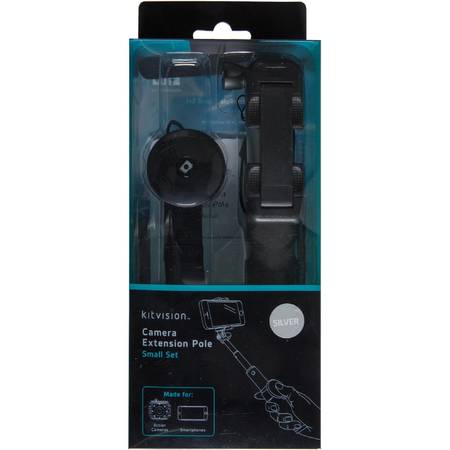 KitVision Selfie Stick extensibil cu control actionare shutter pe bluetooth si suport de telefon, PS21EXWH White