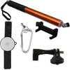 KitVision Selfie Stick extensibil cu control telecomanda, adaptor tripod, carabiniera si suport de telefon, PL41EXOR Orange
