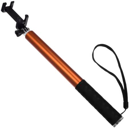 KitVision Selfie Stick extensibil cu control telecomanda, adaptor tripod, carabiniera si suport de telefon, PL41EXOR Orange