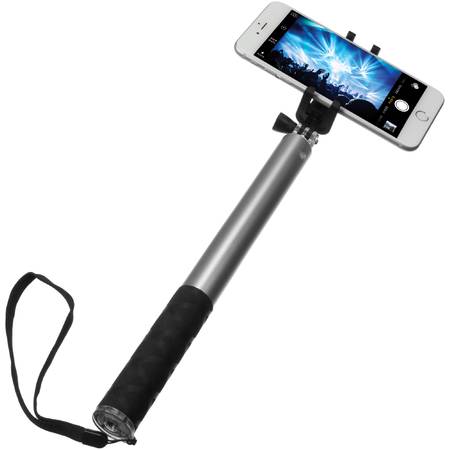 KitVision Selfie Stick extensibil cu control telecomanda, adaptor tripod, carabiniera si suport de telefon, PL41EXWH White
