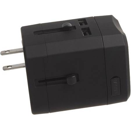 Adaptor priza universal Serioux, 2.5.A, 2 porturi USB, Black