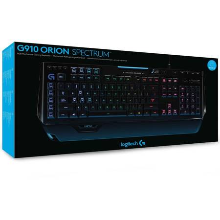 Tastatura Gaming Logitech G910 Orion Spectrum RGB, Mecanica, Iluminata, USB, Negru