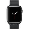 Apple Watch 38 MM Carcasa Otel Inoxidabil Negru Si Curea Milanese Loop Neagra