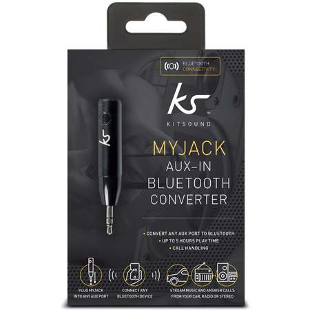 Receptor audio auto universal aux-in cu bluetooth KitSound MyJack, Multipoint, jack 3.5mm – Negru
