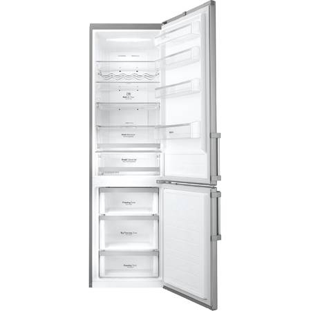 Combina frigorifica LG GBB60PZFZB, 343 l, No Frost, Clasa Clasa A++, H 200 cm, Argintiu