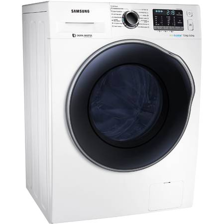 Masina de spalat rufe cu uscator Samsung Eco Bubble WD70J5410AW/LE, 1400 rpm, Spalare 7 kg, Uscare 5 kg, Clasa A
