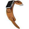 Apple Watch Hermes Watch 1 42MM Carcasa din Otel Inoxidabil si Curea Piele Cuff Maro
