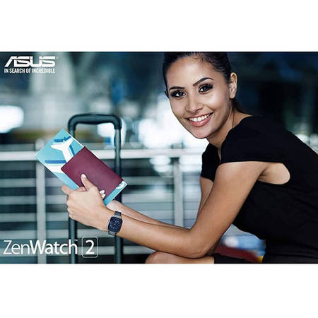 Smartwatch Asus ZenWatch 2 Auriu Si Curea Piele Gri