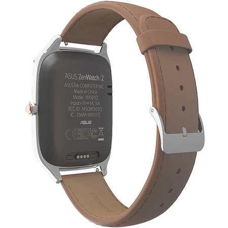 Smartwatch Asus ZenWatch 2 Argintiu Si Curea Piele Crem