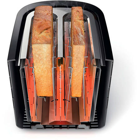 Prajitor de paine Viva Collection HD2637/90, 7 setari, functie dezghetare, fante XL, Inox