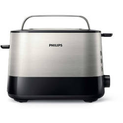 Philips Prajitor de paine Viva Collection HD2637/90, 7 setari, functie dezghetare, fante XL, Inox