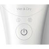 Philips Epilator Satinelle Advanced Wet & Dry BRE610/00, discuri ceramice cu micro-striatii, 17 discuri, acumulator, capac pentru masaj, Opti-light, 2 viteze, alb