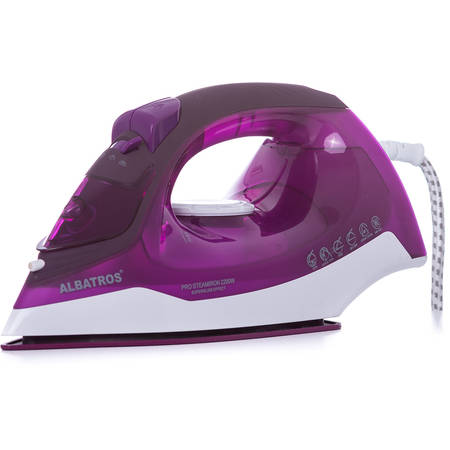 Fier de calcat Albatros Violette, 2200 W, Talpă ceramică, Rezervor 0.25 L, Funcţie de auto-curăţare, Funcţie anti-picurare, Funcţie anticalcar, Violet