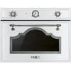 Smeg Cuptor cu microunde compact CORTINA 5 functii electric 45 cm inaltime alb/acc. arg. Antic