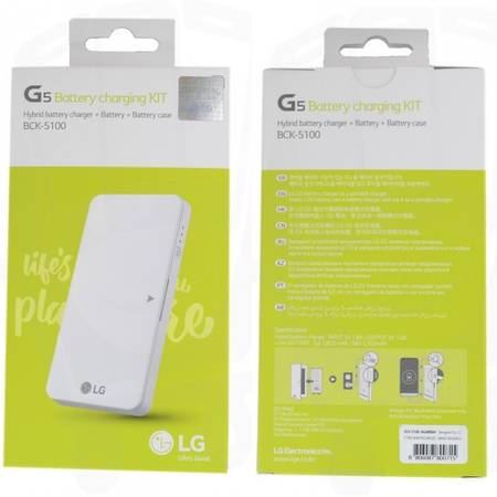 Kit Incarcator hibrid pentru LG G5 (H850), Acumulator portabil 2800 mAh + Incarcator baterie suplimentara , Alb