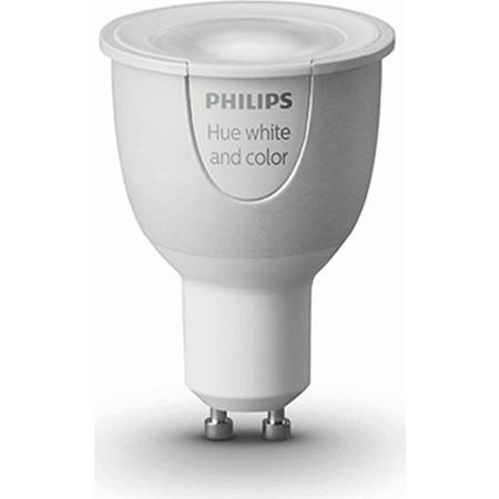 Set 3 becuri inteligente LED Philips Hue, WiFi, GU10, 6.5W, 250lm, lumina RGB