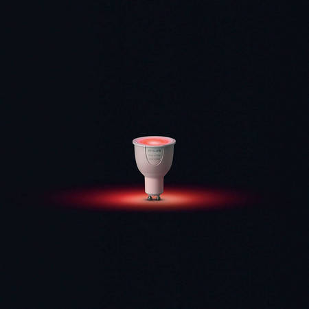 Bec inteligent LED Philips Hue, WiFi, GU10, 6.5W, 250lm. lumina RGB