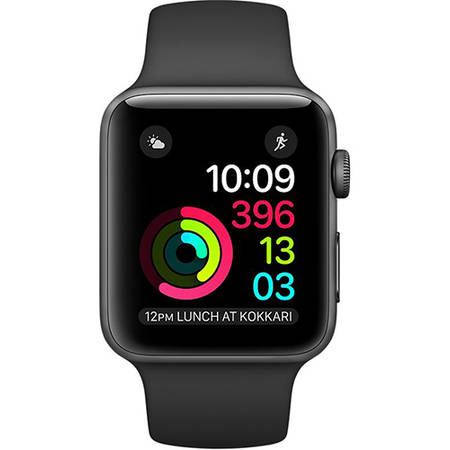 Smartwatch Apple Watch 1 38MM Negru Aluminiu Si Curea Sport Negru