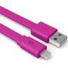 Cablu date si incarcare Kit „Fresh” – Apple Lightning, MFI, suprafata plata, LED, IP5USBFRESHPI Pink