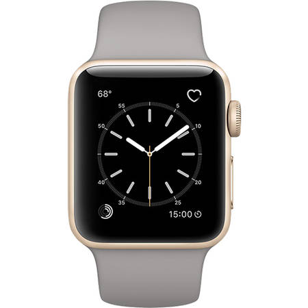 Apple Watch 2 Sport Aluminiu Auriu 38MM Si Curea Silicon Gri