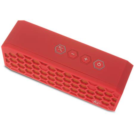 Boxa portabila stereo cu bluetooth KitSound "Hive 2 ", NFC, Rosu