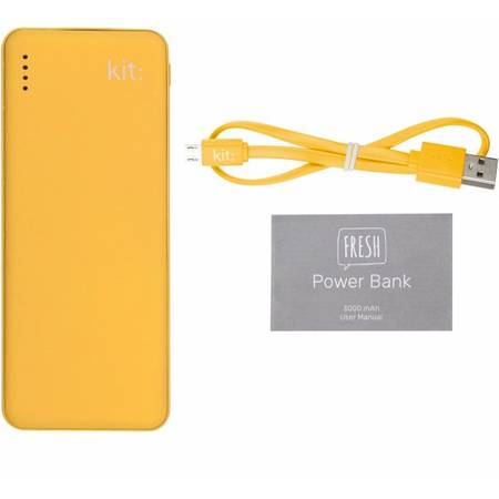 Incarcator portabil universal Kit Fresh 3000 mAh, PWRFRESH3YL Sun kissed yellow