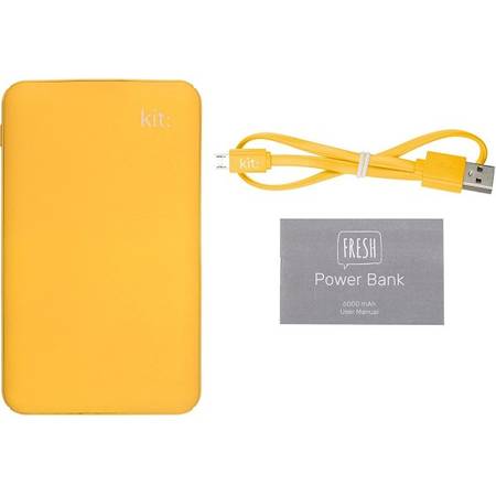 Incarcator portabil universal Kit Fresh 6000 mAh, PWRFRESH6YL Sun kissed yellow