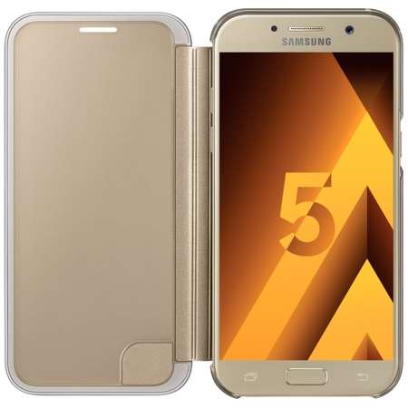 Husa Clear View Cover pentru Samsung Galaxy A5 (2017), EF-ZA520CFEGWW Gold
