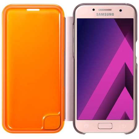 Husa Neon Flip Cover pentru Samsung Galaxy A3 (2017) Pink