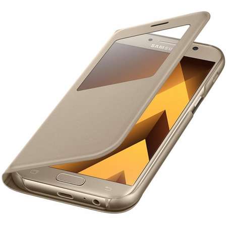 Husa S-View Cover Stand pentru Samsung Galaxy A5 (2017) Gold