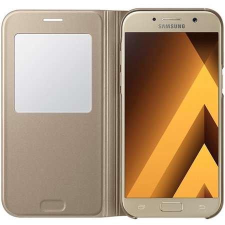 Husa S-View Cover Stand pentru Samsung Galaxy A5 (2017) Gold