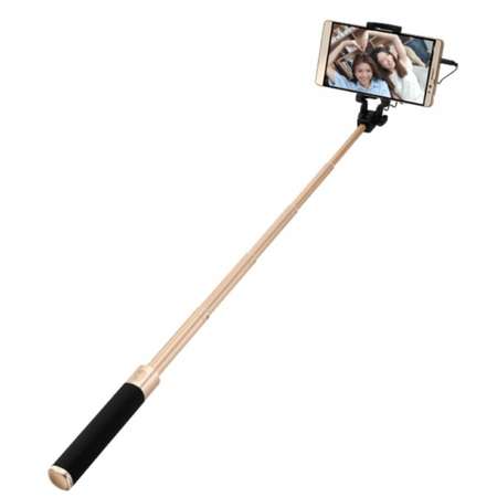 Selfie Stick Huawei, control actionare shutter pe fir negru