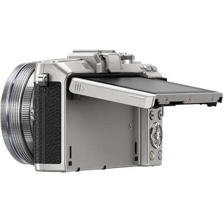 Aparat foto mirrorless PEN E-PL7 Pancake Zoom Kit, Silver + Obiectiv 14-42mm EZ-M1442EZ