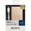 Acumulator extern Sony Fast Charging CP-SC10, 10.000 mAH, 2 USB Type C, Gold