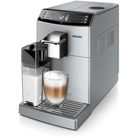 Espressor super-automat EP4050/10, sistem filtrare AquaClean, tehnologie CoffeeSwitch, carafa de lapte integrata, 5 setari intensitate, optiune cafea macinata, 8 bauturi, argintiu