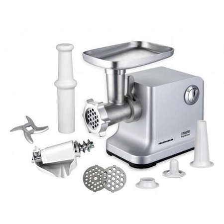 Masina de tocat Heinner MG-2100SS, 2100W, Accesoriu rosii, Accesoriu carnati, Cutit si site inox