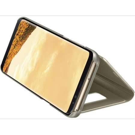 Husa Clear View Stand Cover pentru Samsung Galaxy S8 Plus (G955), EF-ZG955CFEGWW Gold