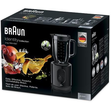 Blender de masa Braun JB5050, 900 W, 1.6 l, 2 viteze + functie turbo, negru