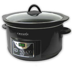 Crock-Pot Slow cooker, 4.7 l, digital, 220 W, timer, vas ceramic, negru