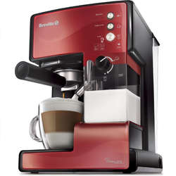 Breville Espressor manual Prima Latte VCF046X-01, 15 Bar, 1.5 l, Recipient detasabil lapte 0.3 l, Rosu inchis