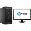 Sistem desktop HP 280 G2, Intel Core i3-6100 3.7GHz , 4GB DDR4, 500GB HDD, GMA HD 530, FreeDos + Monitor LED HP V212a 20.7 inch