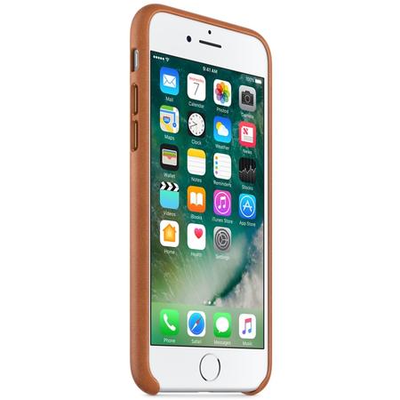 Capac protectie spate Apple Leather Case Saddle Brown pentru iPhone 7