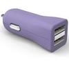 Incarcator auto universal Kit „Fresh” – Dual USB, 3400 mAh (1A + 2.4A), fara cablu incarcare, Violet