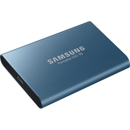 SSD extern Samsung T5 portabil, 500 GB, USB 3.1, Albastru
