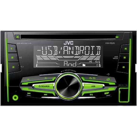 Radio CD auto JVC KW-R520, 4x50W, USB, AUX, subwoofer control, 2DIN, iluminare alb