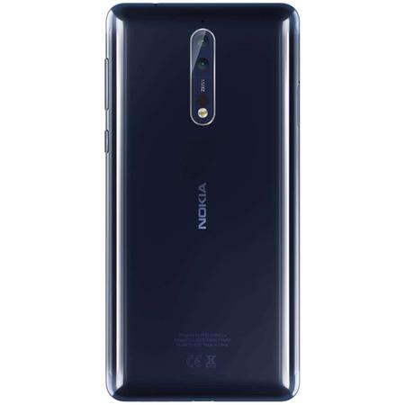 Telefon mobil Dual SIM Nokia 8, 64GB + 4GB RAM, tempered blue