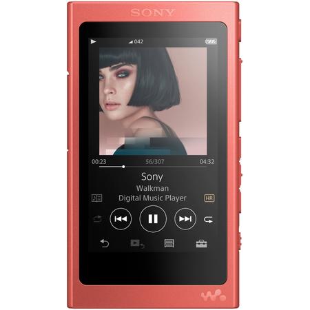 MP4 Player Sony Walkman NW-A45R, High Resolution Audio, Ecran tactil, Bluetooth, NFC, Wireless, 16GB, Rosu